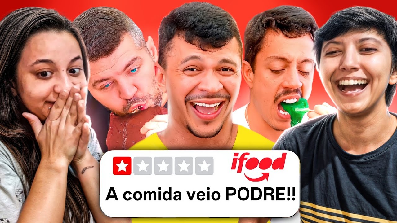 REACT PROVANDO O DELICIOSO PURÊ DE CIMENTO!!! PIORES AVALIAÇÕES do IFOOD #3 ⭐😂| CANAL CANALHA