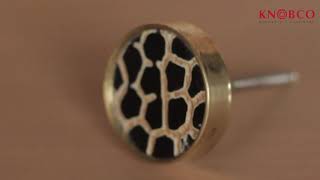 NTSHK-015 Round Animal Leopard Print Horn Cabinet Door Knobs