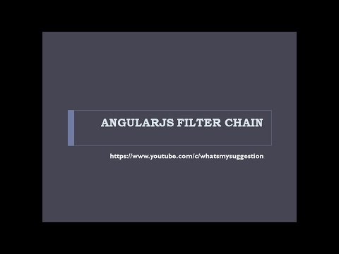 How To Apply Filter Chain In Angular JS?