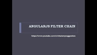 How To Apply Filter Chain In Angular JS?