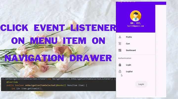 Click Event Listener On Menu Items On Navigation Drawer In Android Studio  in Urdu 2021