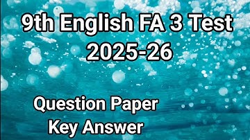 9th English LBA FA3 test  question paper with key answers 2025 @learneasilyhub 