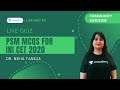 Live Quiz | 15 high yielding PSM MCQs for INI CET 2020 Paper I | Dr. Neha Taneja