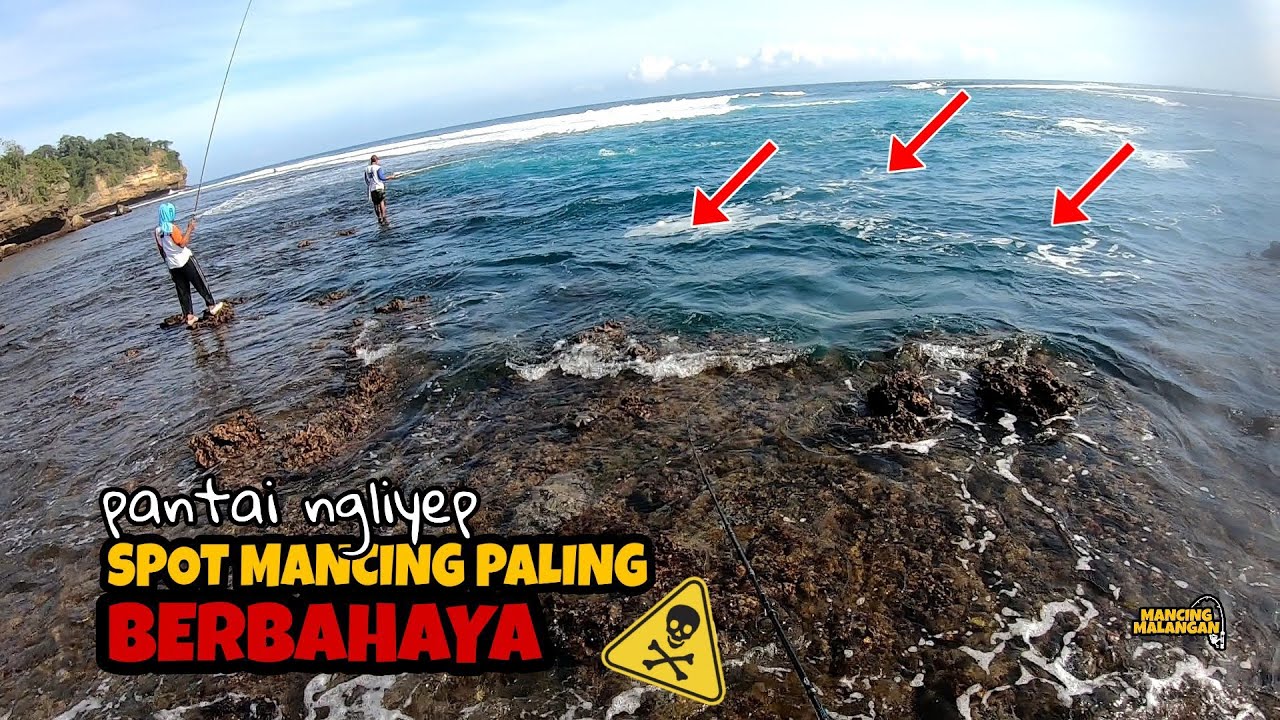 SALAH SATU SPOT MANCING BERBAHAYA PANTAI NGLIYEP MALANG SELATAN - MMeps.131