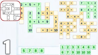 Math Crossword - Number Puzzle - Gameplay Walkthrough Part 1 All Levels 1-15 (Android & iOS)