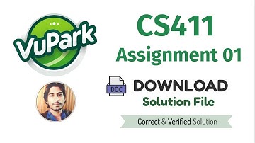CS411 - Assignment 01 - Spring 2025 - DOWNLOAD Solution File & Complete Guidance | VuPark
