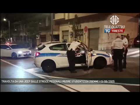 TRAVOLTA DA UNA JEEP SULLE STRISCE PEDONALI: MUORE STUDENTESSA 25ENNE | 13/09/2025