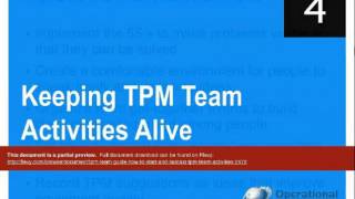 TPM Team Guide: How to Start & Sustain TPM Team Activities
