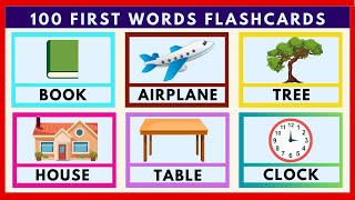 100 FIRST BASIC WORDS - Learn English Vocabulary - Picture Words - Beginners - Preschool - Primary
