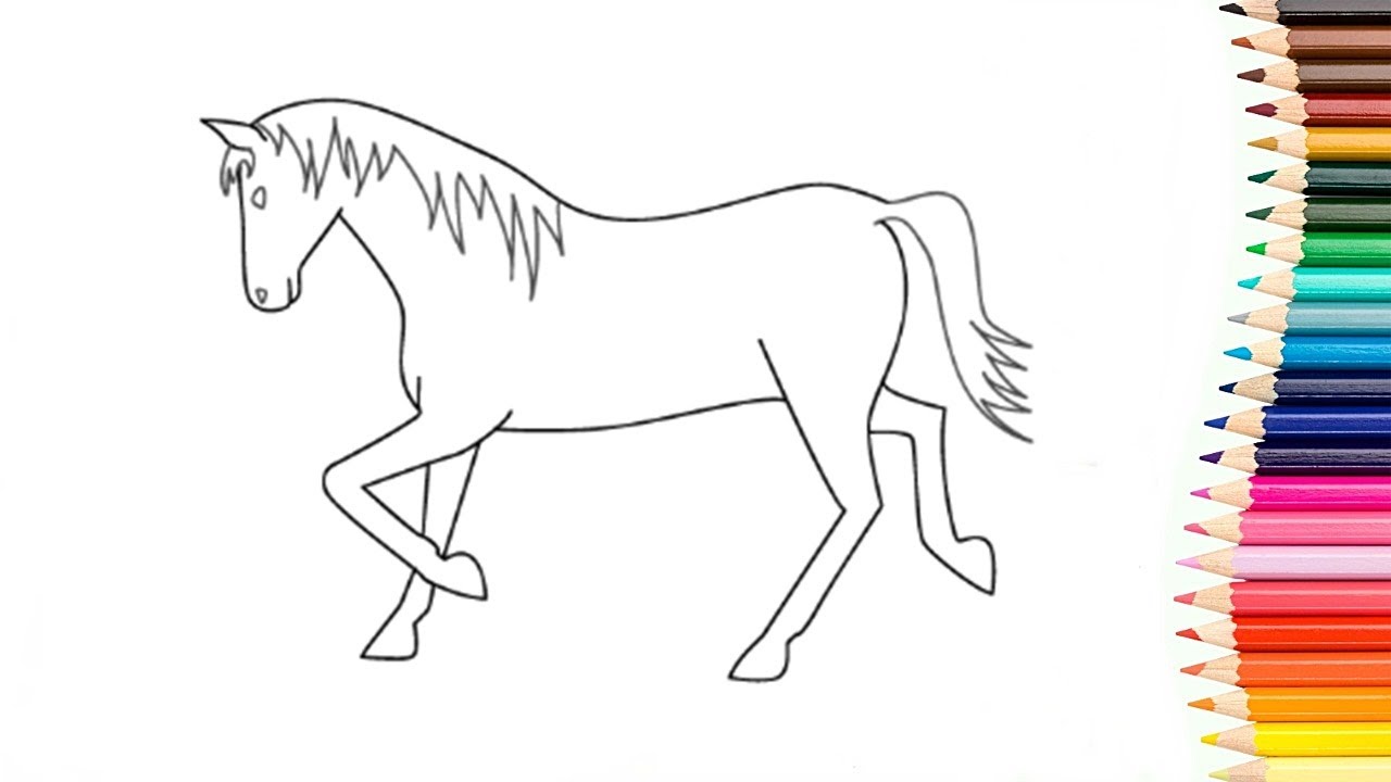 Como Desenhar Um Cavalo 🐴 Desenhar E Colorir Um Cavalo Arco íris 🐎🌈  Desenhos Para Crianças 