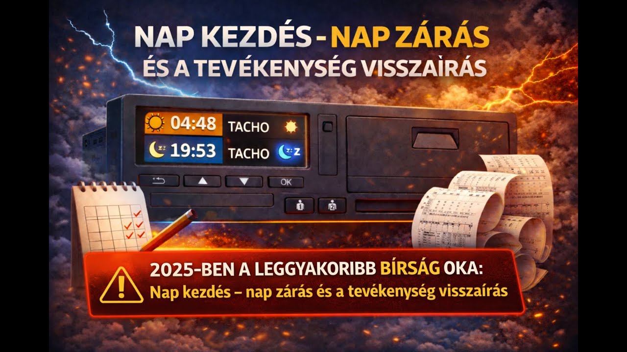 Ne fizess büntetést! Tachográf napnyitás és napzárás érthetően