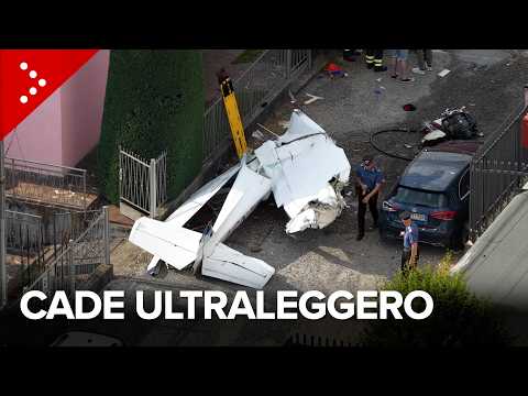 Video Ultraleggero si schianta vicino alle case e Valbrembo (Bergamo): muore un 26enne, un 19enne grave