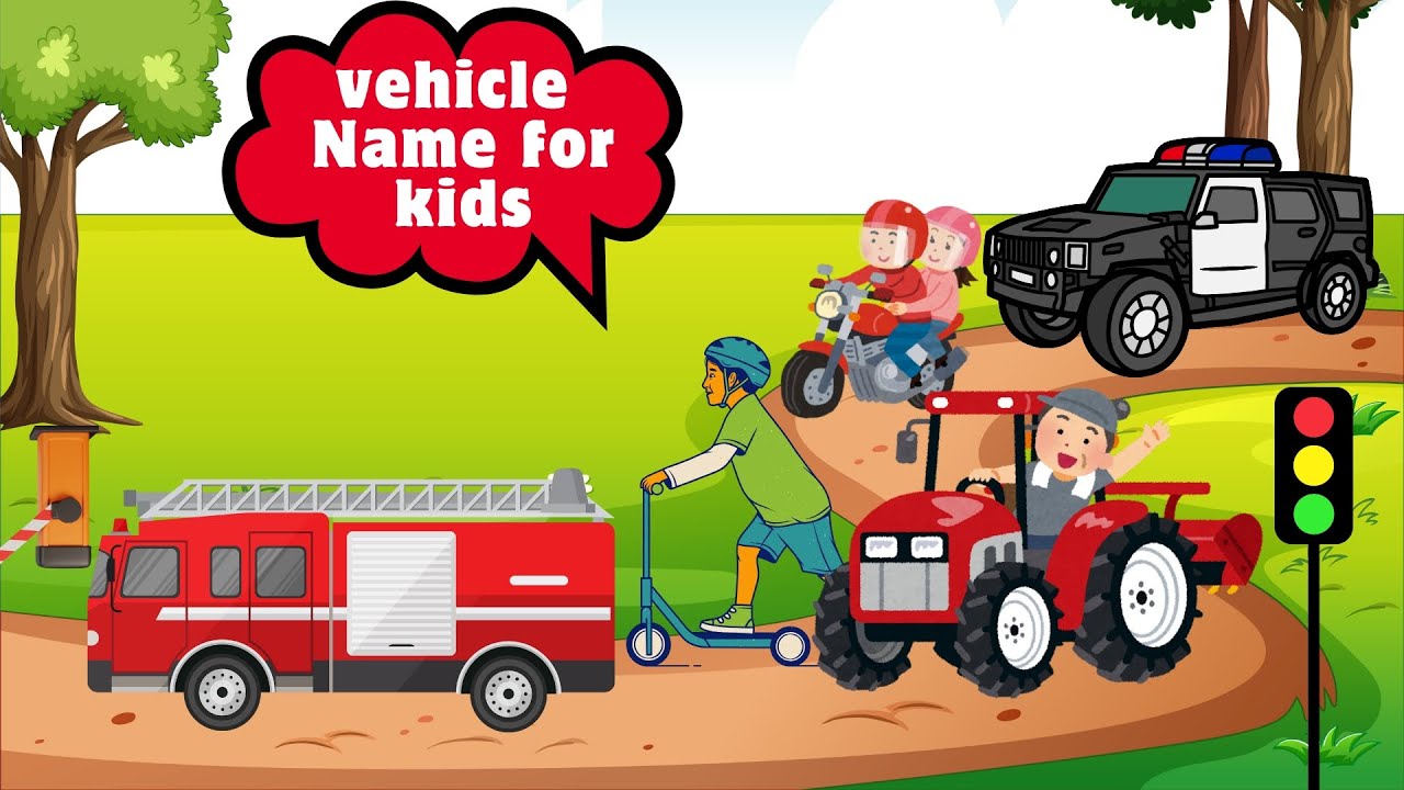 20 popular vehicle Name for kids Learn - Kids Brain Learning🚗🚜