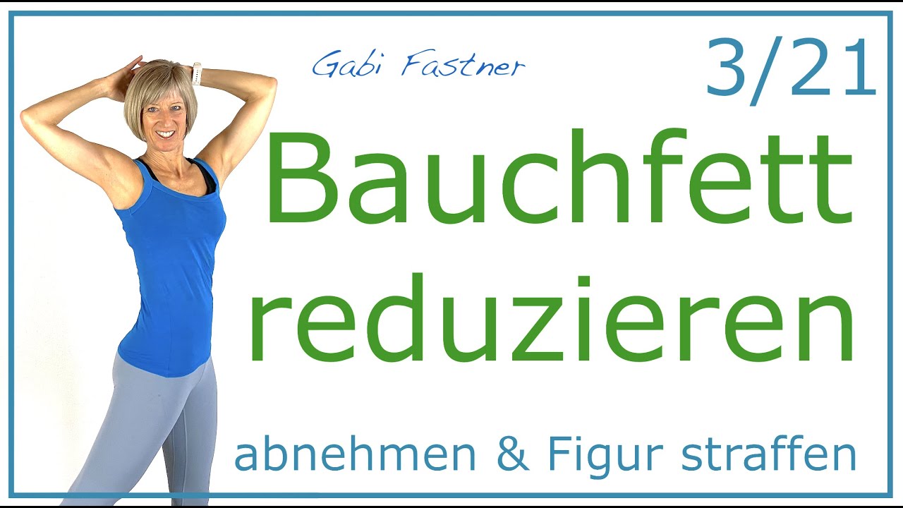 3von21🍒45 min. Bauchfett reduzieren mit Cardio-Bauch-Training | 3800 Schritte, ca. 450 Kcal