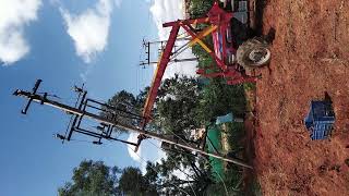 Electrical pole erection with single pole transformer structure kit