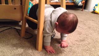 Javier Climbs Through A Stool