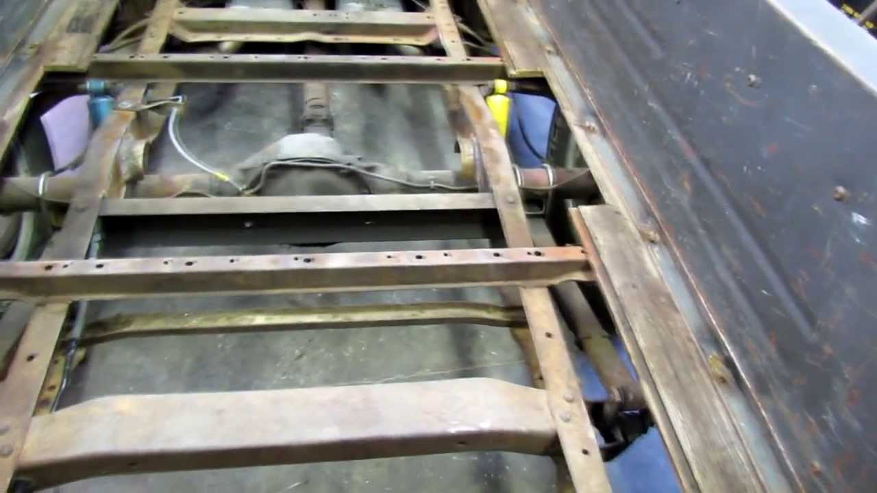 55 Chevy truck-makin a bed mount - YouTube