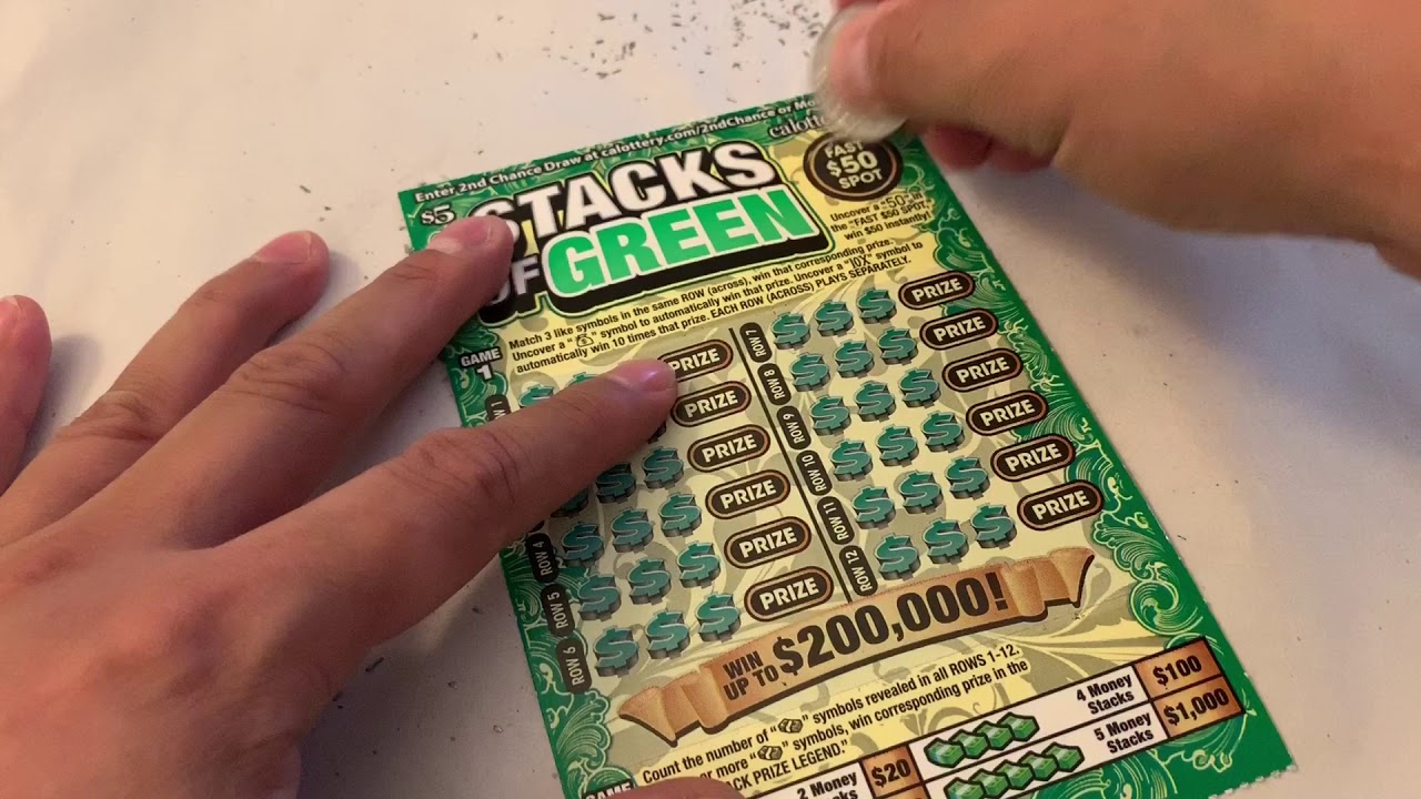 PLAYING BRAND NEW $5 STACKS OF GREEN CALIFORNIA LOTTERY SCRATCHERS SCRATCH OFF - YouTube