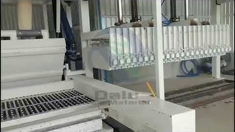 gypsum block machine is producing gypsum blocks