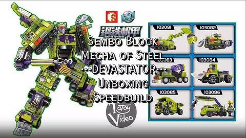 Transformers Combiner DEVASTATOR Lego, Mecha of Steel by SEMBO Block - Unboxing & Speedbuild