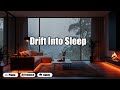 Heavy Rain Sounds No Thunder with Calming Piano and Fireplace for Peaceful Sleep