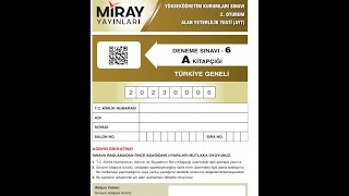 MİRAY  AYT KURUMSAL DENEME-6