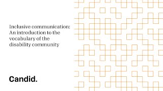 Inclusive communication: An introduction to the vocabulary of the disability community