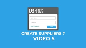 How to Create Suppliers | Video 5 | Ledger Book Accounting Software