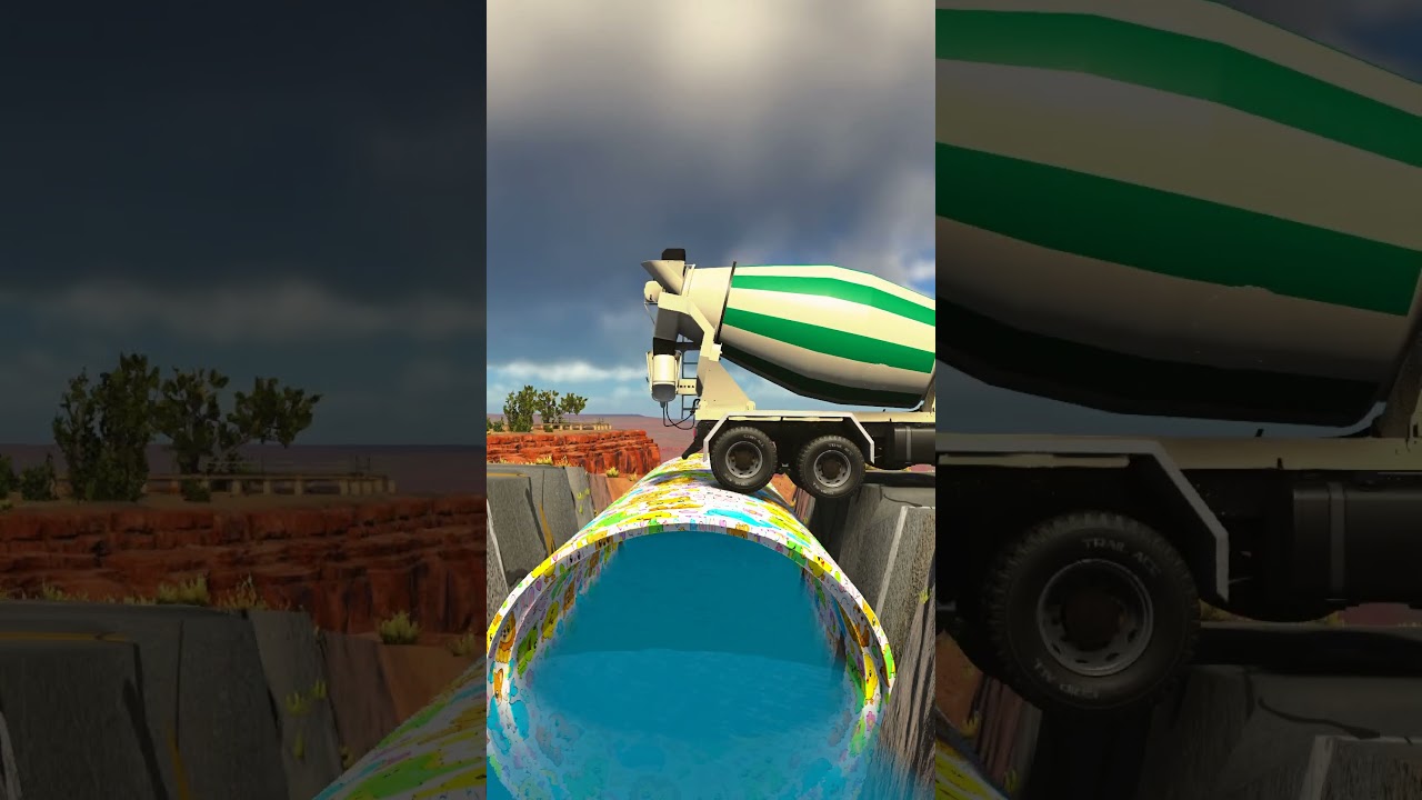 WATCH: Insane Truck Stunts on a Slippery Pipe! 🚛😱 #Shorts