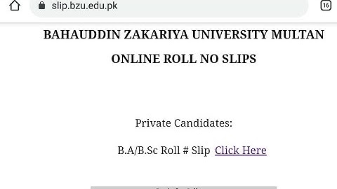 B.A/B.SC online Roll No Slips & Date Sheet BZU Multan || 2020