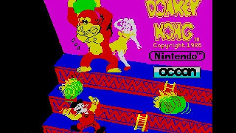 Donkey Kong ZX Spectrum 48K (1986) Ocean Software Full Walkthrough No Commentary