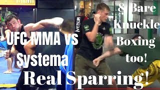 UFC MMA vs Systema REAL Sparring & Bare Knuckle Boxing Too! DanTheWolfman