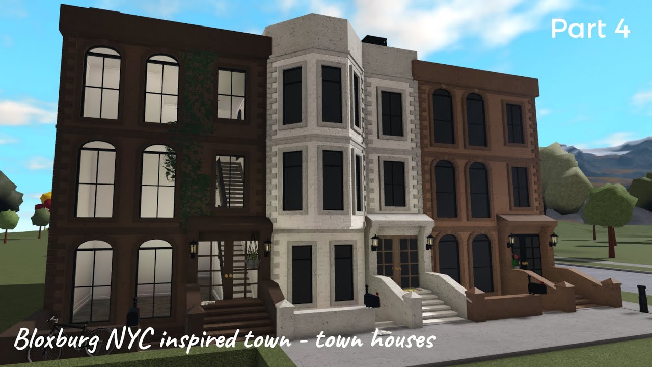 Bloxburg build: New York City town project | speedbuild part 4 (large plot) - NYC town houses