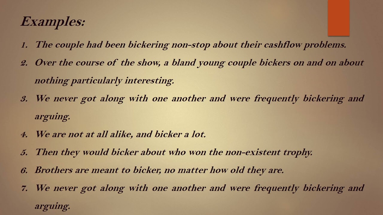 Bicker Pronunciation and Examples