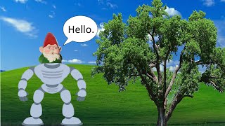 Gnome In Robot Machine Meets Oak