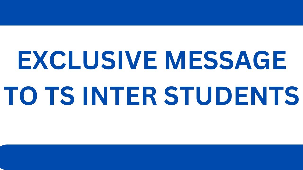 #intermediate students of Telangana exclusive message from z.f ...