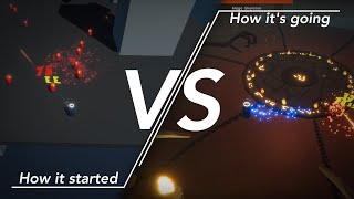 How it started vs How it's going. Progress in my game [ Unity ] #games #indiegame #gamedev #unity3d