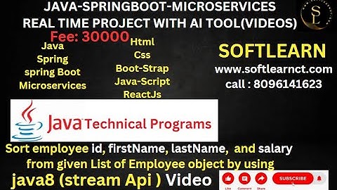 How we can sort the employee id , firstName, lastName, salary from given list of employe using java8