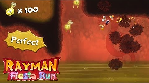 Rayman Fiesta Run - Last Normal Level - Level 36: Stomach bug (Perfect / 100 Lums)