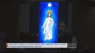 Weston Church of God Holds Sunday Service Amid Ongoing Flood Recovery