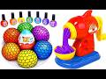 Satisfying Video l How to make Rainbow Noddles with Stress Balls &amp; Nail Polish Cutting ASMR