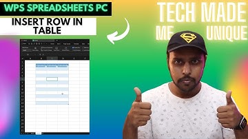 How to insert row in table in wps spreadsheets | insert row in table in wps spreadsheet pc