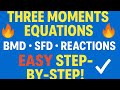 "Three Moments Equations Simplified | Calculate Moments, BMD, SFD &amp; Reactions Easily!"