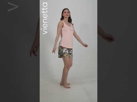 Купить Хлопковый летний комплект большого размера с шортами VIENETTA 4080180171 в Украина в Lingerie.ua - Одяг для дому та відпочинку, Видео 1