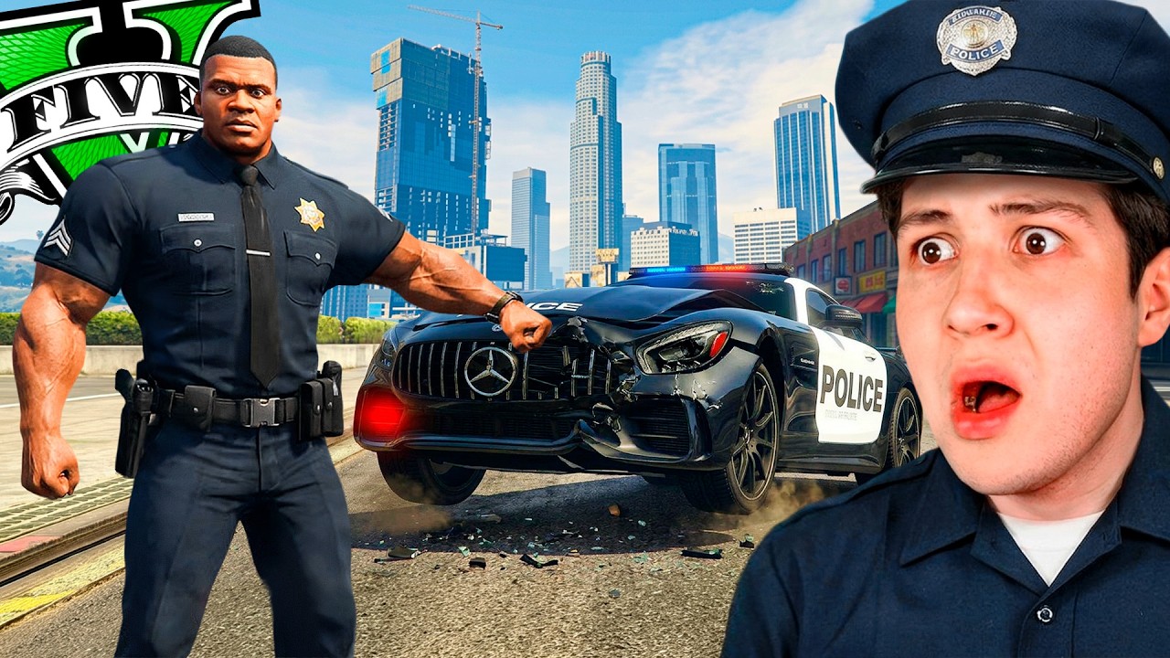 FRANKLIN se CONVIERTE en el POLICÍA más FUERTE de GTA 5... 💪👮‍♂️ (Mods)