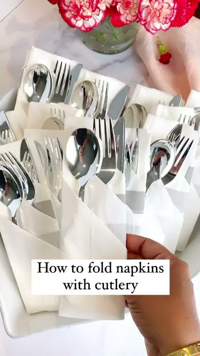 How to fold a Paper Napkin into a Flower Bud – Food and Tools