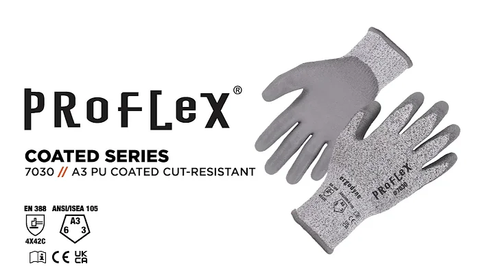 Get ANSI A3 Cut Protection Plus Excellent Grip & Dexterity with ProFlex 7030 PU Coated Gloves