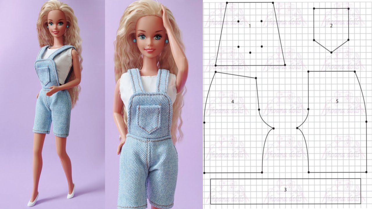 174 overol corto para Barbie antigua(patrones en la descripción)