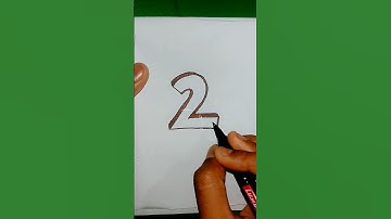 How to draw 3D number 2 : Easy step by step for kids - step tutorial #shorts #youtubeshorts #art