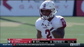 Delvon Randall (Temple DB #2) Vs. Army 2017